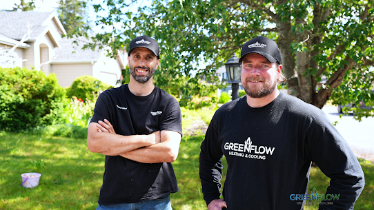 Michael Madison journeyman technician and Nathan Joslin lead foreman of GreenFlow Heating and Cooling