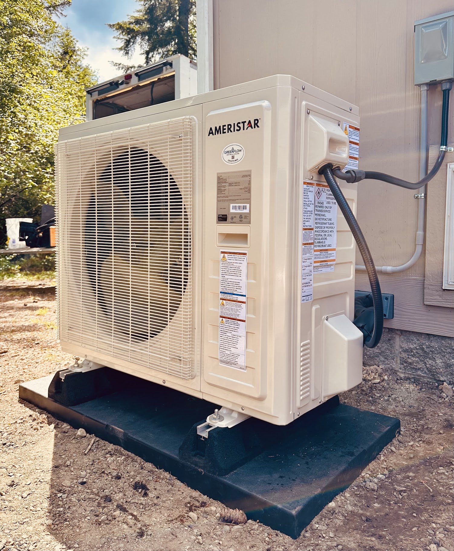 Ameristar high-efficiency heat pump installed by GreenFlow to replace an electric furnace in Gig Harbor
